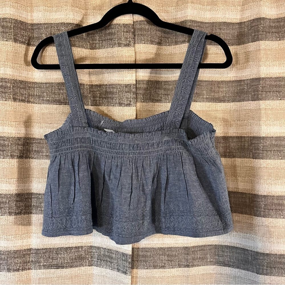 American Eagle Chambray Blue Crop Top Size Medium‎ - Picture 7 of 7